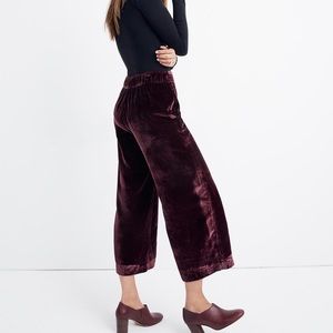 Madewell Velvet Huston Pull-On Crop Pants
